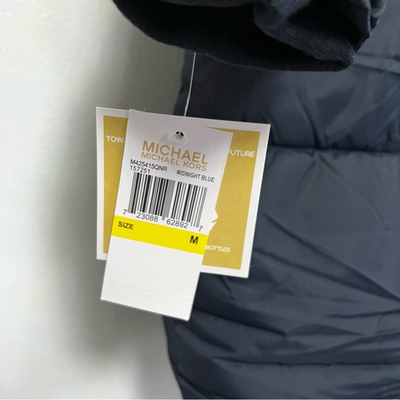 Michael Kors Missy 3/4 Puffer Jacket In Midnight Blue - New With Tag - Reemoly - Picture 13 of 15